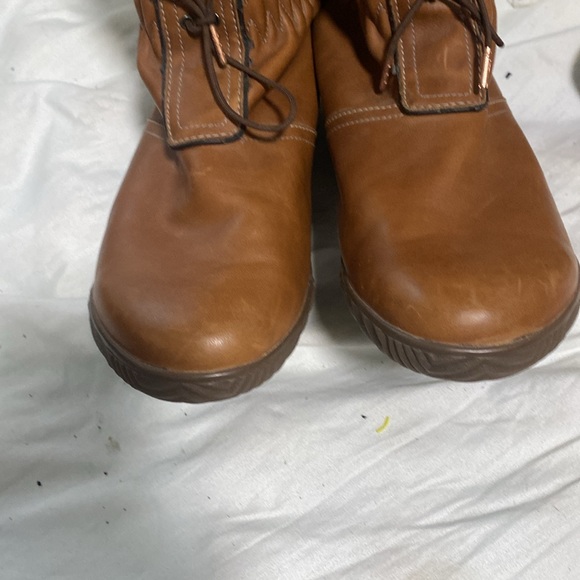 Sorel Women's Brown Firenzy Ruched NL1656-256 Leather Lace Up Winter Boots Sz 8 - Picture 5 of 14